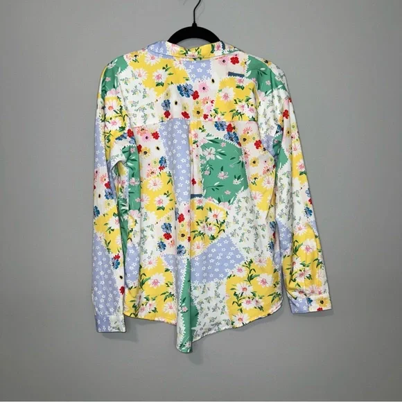 Fate Womens Floral Patchwork Button Down Shirt Long Sleeve Multicolor Small - Picture 3 of 3